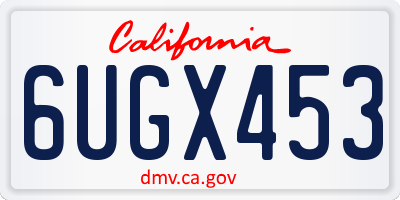 CA license plate 6UGX453