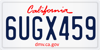 CA license plate 6UGX459