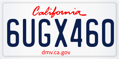 CA license plate 6UGX460