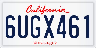 CA license plate 6UGX461