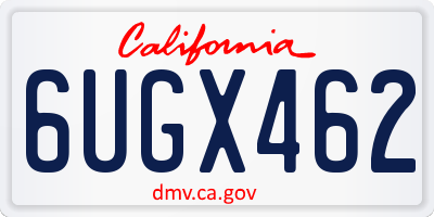 CA license plate 6UGX462