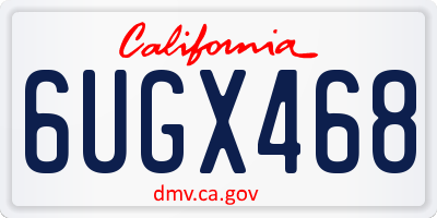 CA license plate 6UGX468