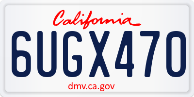 CA license plate 6UGX470