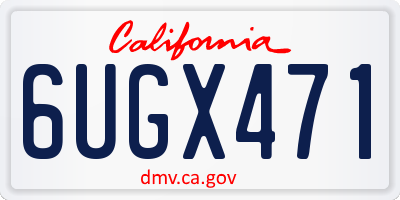CA license plate 6UGX471