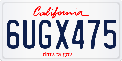 CA license plate 6UGX475