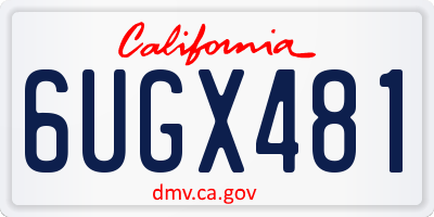 CA license plate 6UGX481
