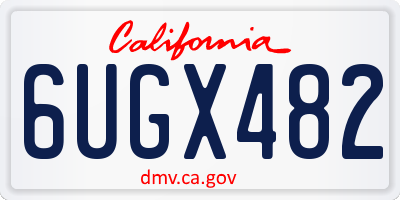 CA license plate 6UGX482
