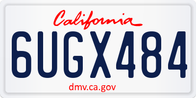 CA license plate 6UGX484