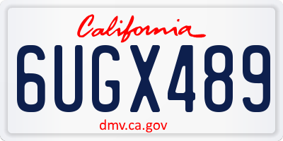 CA license plate 6UGX489