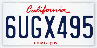 CA license plate 6UGX495