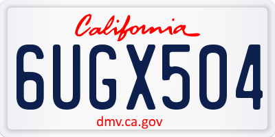 CA license plate 6UGX504