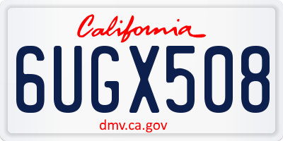 CA license plate 6UGX508
