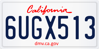 CA license plate 6UGX513
