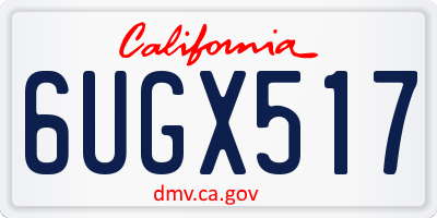 CA license plate 6UGX517