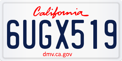 CA license plate 6UGX519