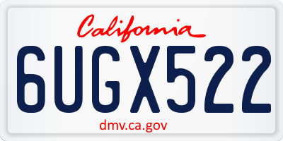 CA license plate 6UGX522