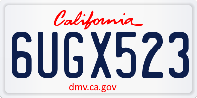 CA license plate 6UGX523
