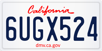 CA license plate 6UGX524