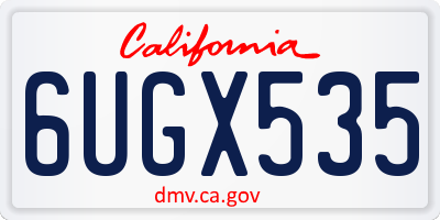 CA license plate 6UGX535