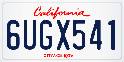 CA license plate 6UGX541