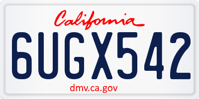 CA license plate 6UGX542
