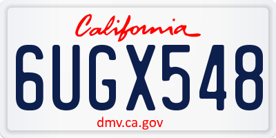 CA license plate 6UGX548