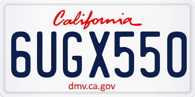 CA license plate 6UGX550