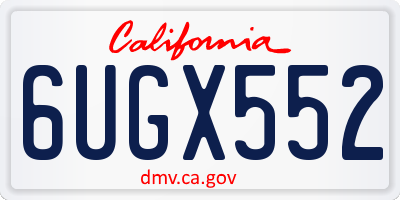 CA license plate 6UGX552