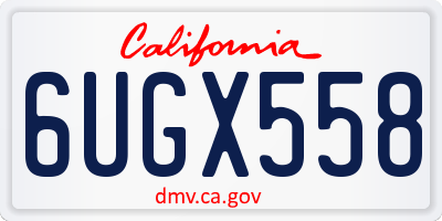 CA license plate 6UGX558