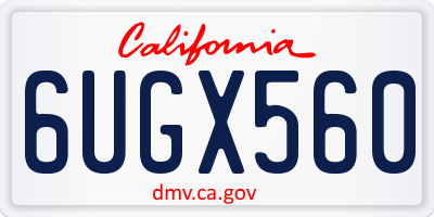 CA license plate 6UGX560