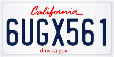 CA license plate 6UGX561