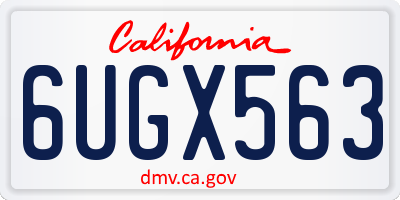 CA license plate 6UGX563