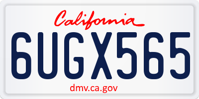 CA license plate 6UGX565