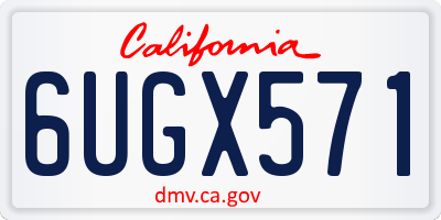 CA license plate 6UGX571