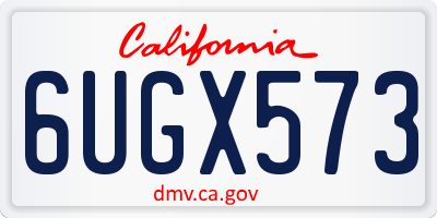 CA license plate 6UGX573