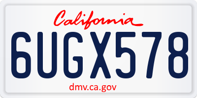 CA license plate 6UGX578