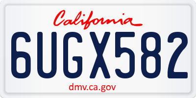 CA license plate 6UGX582