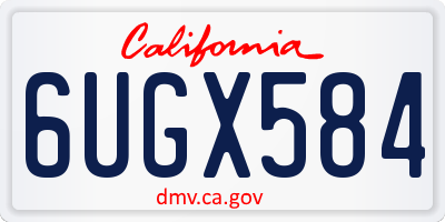 CA license plate 6UGX584