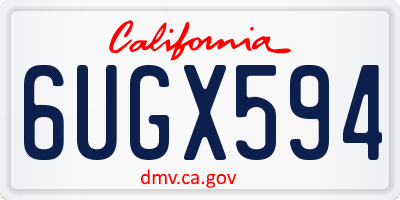 CA license plate 6UGX594