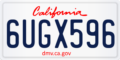 CA license plate 6UGX596