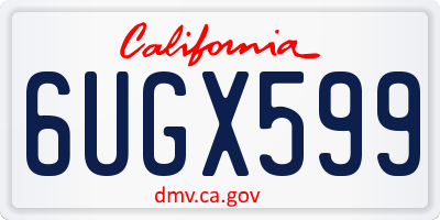 CA license plate 6UGX599