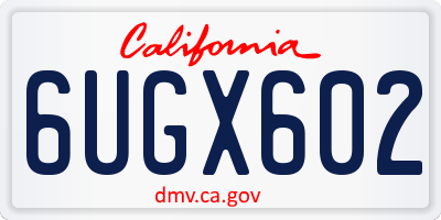 CA license plate 6UGX602