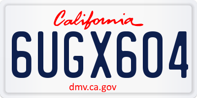 CA license plate 6UGX604