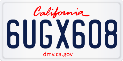 CA license plate 6UGX608