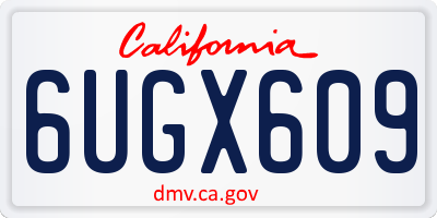 CA license plate 6UGX609