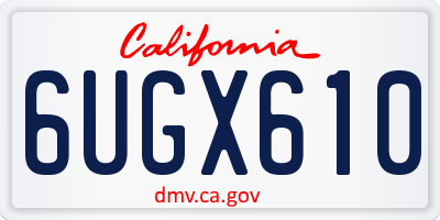 CA license plate 6UGX610