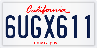 CA license plate 6UGX611