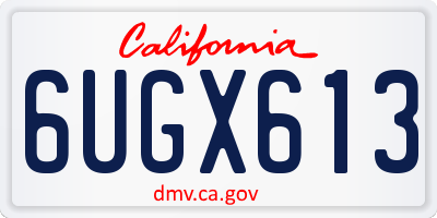 CA license plate 6UGX613