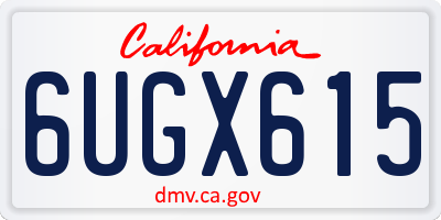 CA license plate 6UGX615