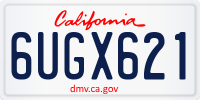 CA license plate 6UGX621